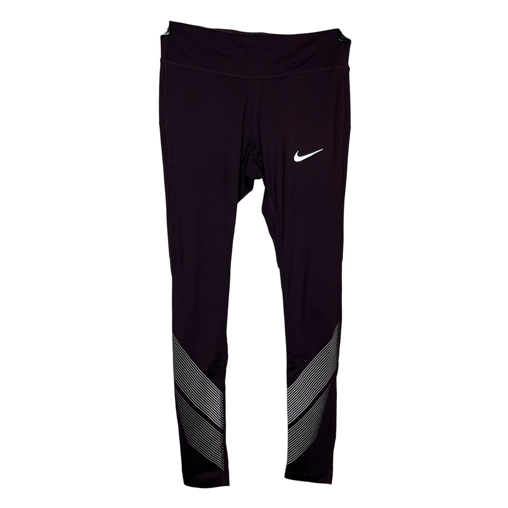 Nike Dri Fit SMALL Womens Leggings Dark Purple Athletic Workout Gym Running